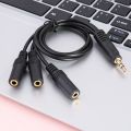 1/2 Pcs 32cm Y Splitter Cable 3.5 mm 1 Male to 3 Female Audio Cable for Earphone Headset. 