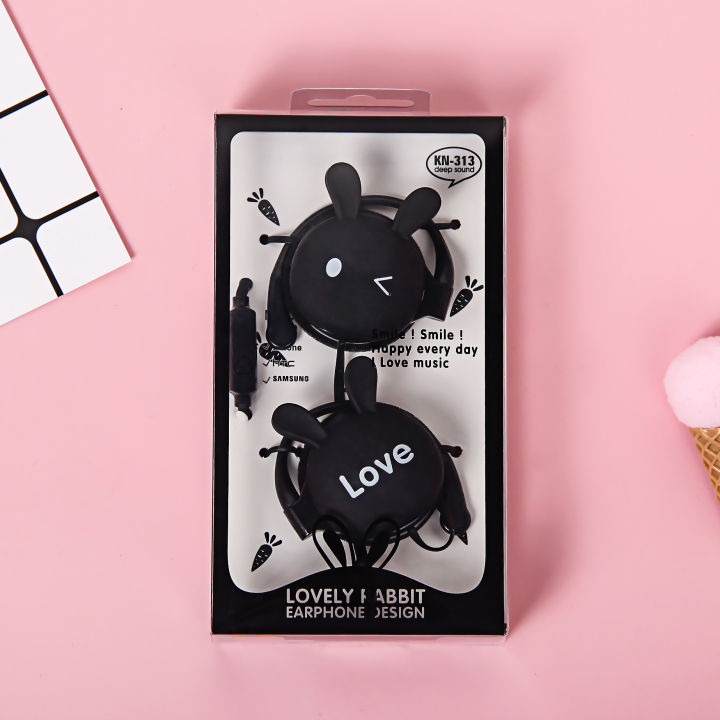 Cute Student Earphone Wired Model Cartoon Cute Rabbit Headset headphone earphone for girls best gift