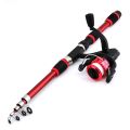 1.8M Travel Fishing Gear Telescopic Fishing Rod Full Kits Fishing Pole Casting Rod Fishing Rod Reel Set Spincast Fishing Reel Hooks Feeder Rod Combo Fishing. 