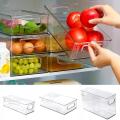 3 Sizes Refrigerator Organizer Box Stackable Fridge Food Storage Bins Handle Clear Plastic Pantry Food Freezer Organizer Tool. 