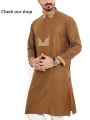 Brown chest Embroidery Panjabi for men. 