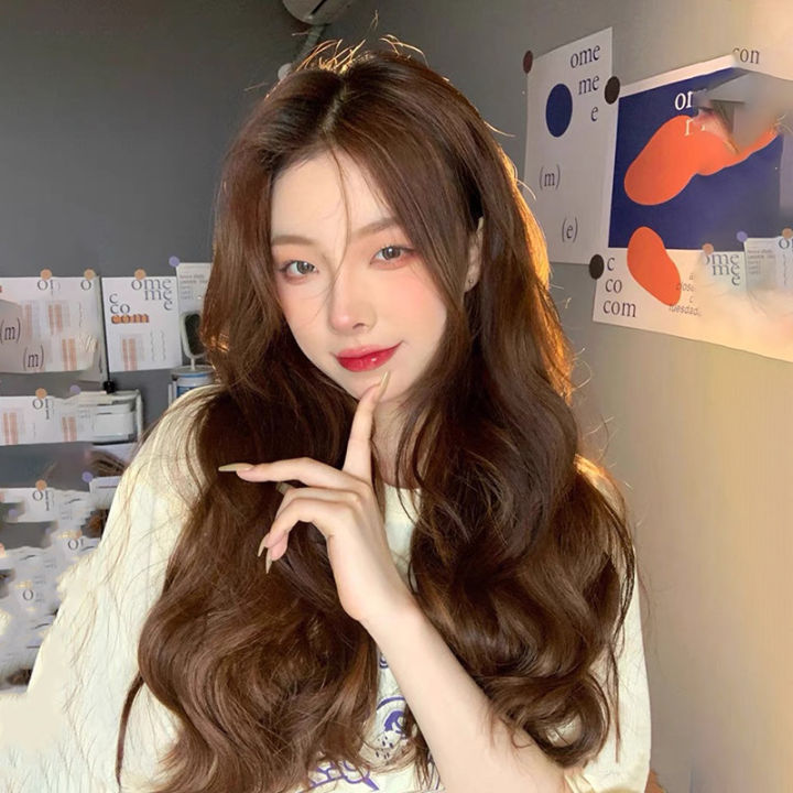 New%20Center-Parted%20Wig%20Women's%20Natural%20&%20Fluffy%20Mid-Length%20Long%20Hair%20Face%20Trimming%20Eight%20Words%20without%20Bangs%20Korean%20Style%20Micro%20Volume%20Full-Head%20Wig%20Style%20-%20Image%206