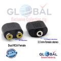 Dual Rca Female (4 Piece) To Adapter Connector 3.5Mm Female Jack. 