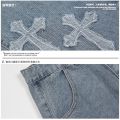 2023 Fashion Trousers Cross Denim Pants Streetwear Hip Hop Low Rise Baggy Jeans For Men Korean Y2k Women Cargo Pants Punk Clothe.