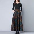 Office Skirt Thick Elegant Skirt Warm Versatile Fashion High Waist A-Line Maxi Winter Long Skirt.