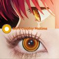 2Pieces Colorcon Color Contact Lenses Yearly Yellow Contact Lenses with Graduation Makima Cosplay. 