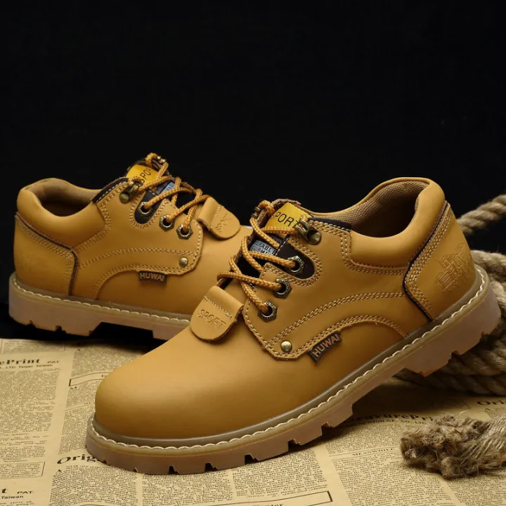 Procael%20Autumn%20Low%20Top%20Work%20Shoes%20Men's%20First%20Layer%20Cowhide%20Martin%20Boots%20Outdoor%20Sports%20and%20Casual%20Big%20Head%20Leather%20Shoes%20-%20Image%203