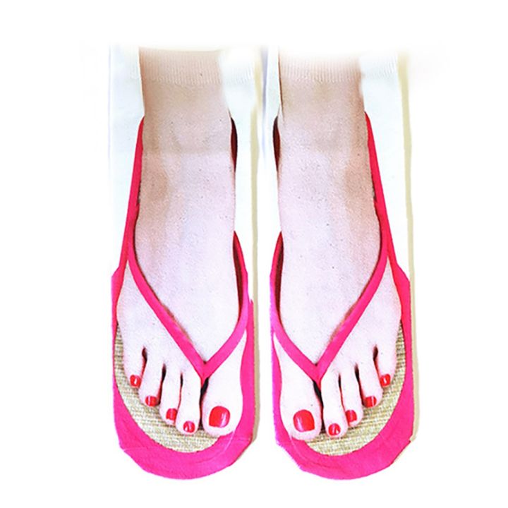 5%20Pair%20Flip%20Flop%20Socks%203D%20Pattern%20Manicure%20Print%20Running%20Socks%20Women%20-%20Image%208
