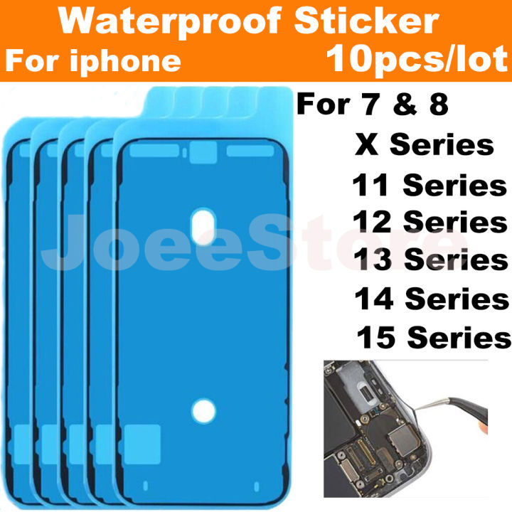 10pcs Waterproof Seal Adhesive Sticker for iPhone 15 14 13 12 11 Pro Max XS X XR 8 7 Plus 3M Pre-Cut LCD Screen Frame Tape Glue