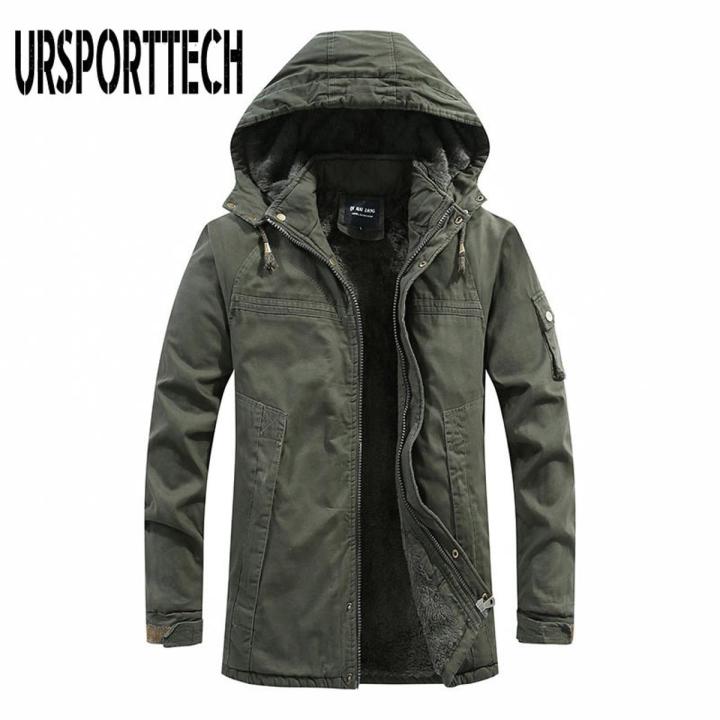 URSPORTTECH Winter Jacket Men Parkas Casual Warm Men Parka Coat Military  Windproof Hooded Jackets Windbreaker Men Coats