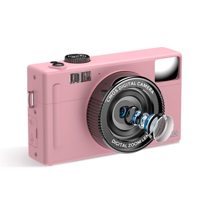 Andoer 1080P Compact Digital Camera Video Camcorder 48MP 3.0 Inch TFT LCD Screen-pink
