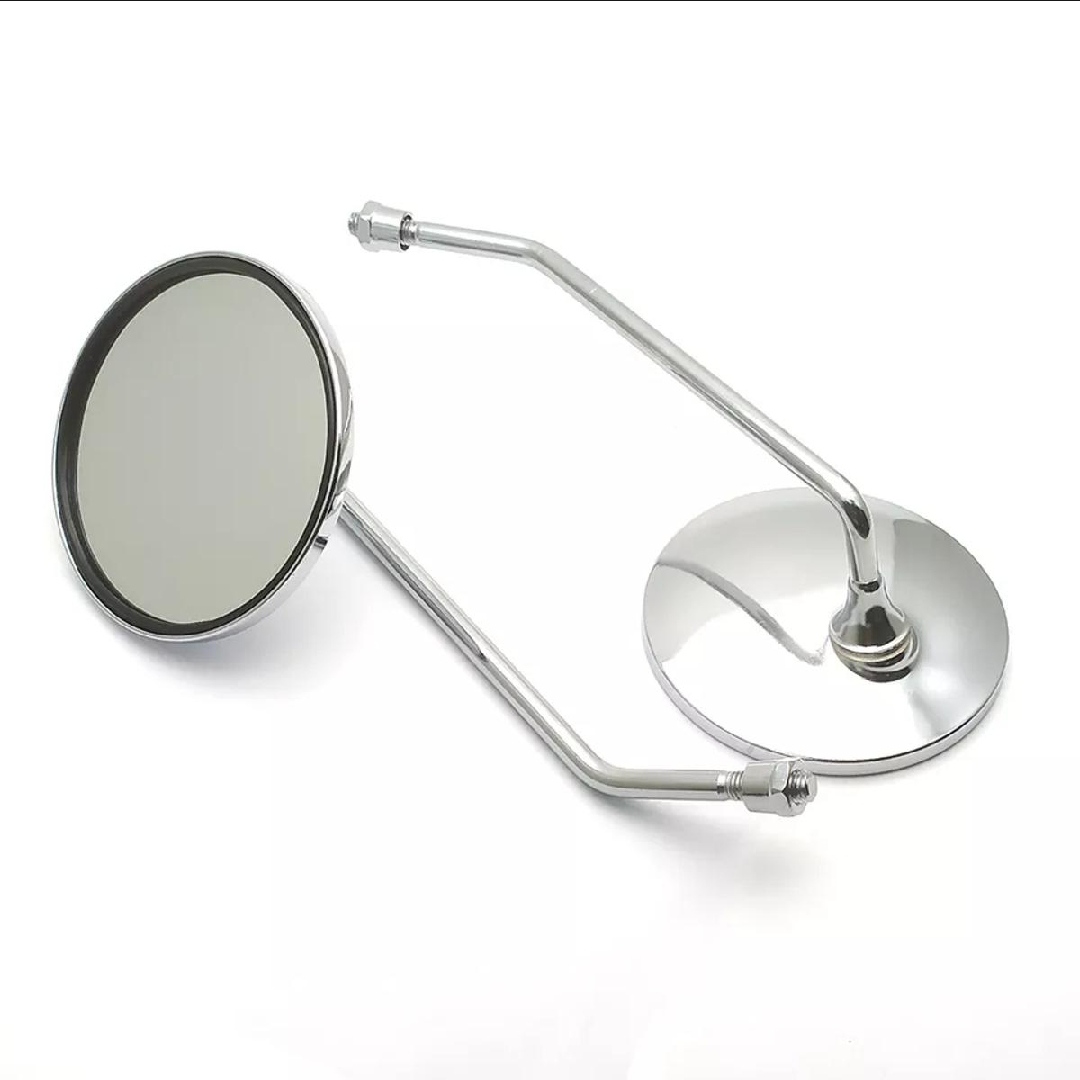 Good Looking CD-80 Looking glass for motorcycle 2 Pcs, Small Nut - silver colour Gives your Bike a Classic Look