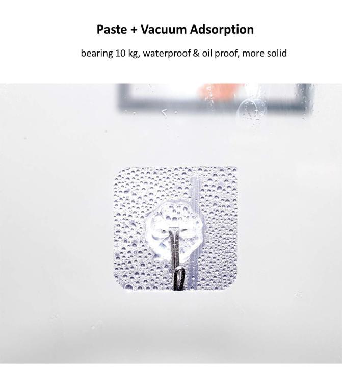 Transparent%20Reusable%20Wall%20Hangers%20Hook%2010KGS/22lb%20Waterproof-10-Pcs%20-%20Image%203