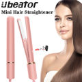 Ubeator -2 IN 1 Mini Hair Straightener Curler Ceramic Coating Plate Flat Iron,Small Curls Unisex-683. 