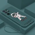 Samsung Galaxy S24 Ultra S24+ Plus S24Ultra Astronaut NASA Liquid Silicon Case All-Inclusive Lens Soft Shockproof Phone Casing with Strap. 