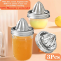 3Pcs Stainless Steel Juicer Lid for Jars Metal Citrus Lemon Juice Squeezer Manual Juicer Jar Juicer Cover. 