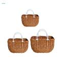 Woven Basket with Handles Fruits Storage Baskets Organizer for Bedroom M.