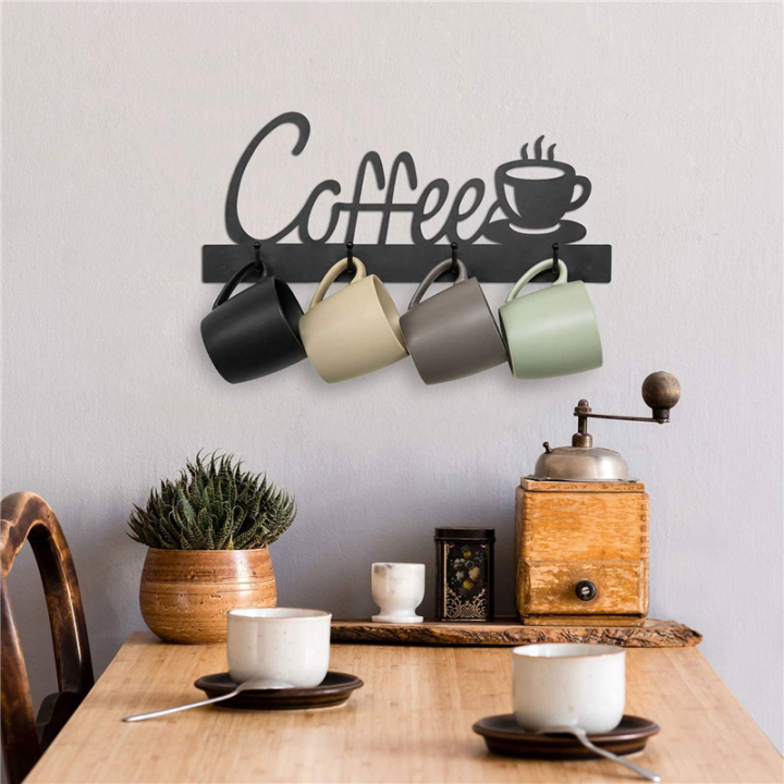 2X%20Coffee%20Mug%20Holder%20Wall%20Mounted,Coffee%20Bar%20Decor%20Sign,Coffee%20Cup%20Rack%20Holds,Coffee%20Sign%20Mug%20Hanger,Coffee%20Mug%20Rack%20-%20Image%203