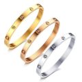 High-quality gold-plated valentine's day birthday jewelry gifts women bracelets & bangles stainless steel couple bracelet.