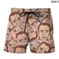 Nicolas Cage Funny Face Graphic Beach Shorts Men Cool 3D Printed Board Shorts Swimsuit Summer Hawaii Swim Trunks Kids Ice Shorts. 