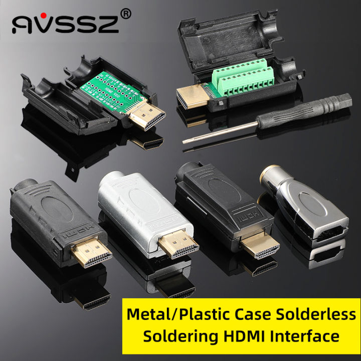 Solder-free HD HDMI 2.0 Jack Male Connector Upgrade hdmi Wire Connector Adapter Cable Terminal Junction Box HD Wire Welding Plug