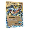 【Serendipity party】MEGA Charizard Golden Pokemon Cards in English Iron Metal Pokmo Letters Gift Game Cards Rainbow. 
