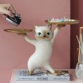 Nordic Resin Cat Tray Statue Bedroom Entrance Home Office Table Desk Decor Accessorie Key Candy Container Storage Sculpture. 