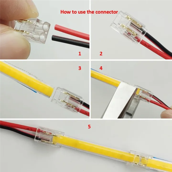 25Piece%202-Pin%205mm%20COB%20LED%20Strip%20Connector%20Kit%20Replacement%20Parts%20Accessories%20for%20Strip-To-Wire%20and%20Strip-To-Strip%20Joints%20on%205V-24V%20DC%20LED%20Light%20Strip%20-%20Image%205