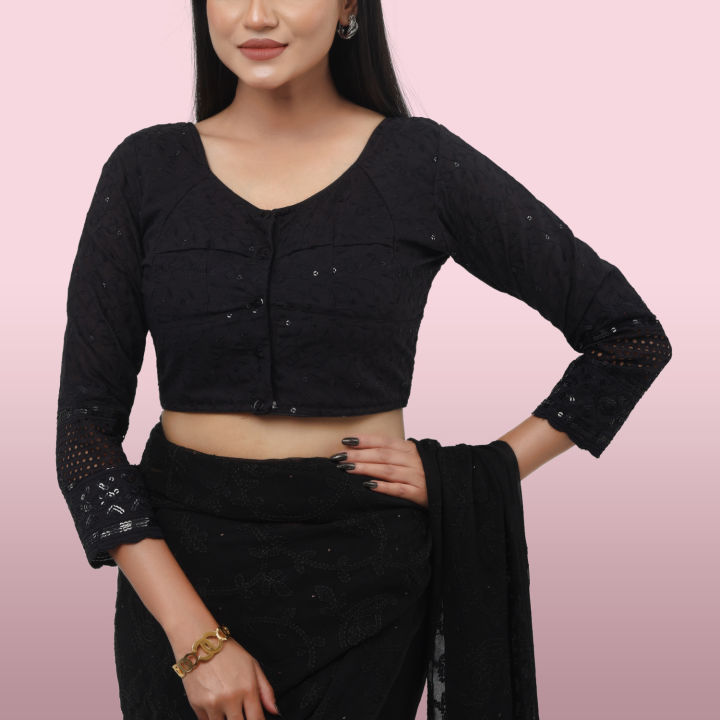 Attractive%20Full%20Sleeve%20Chicken%20Curry%20Blouse%20for%20Girls,%20Traditional%20Style%20-%20Image%203