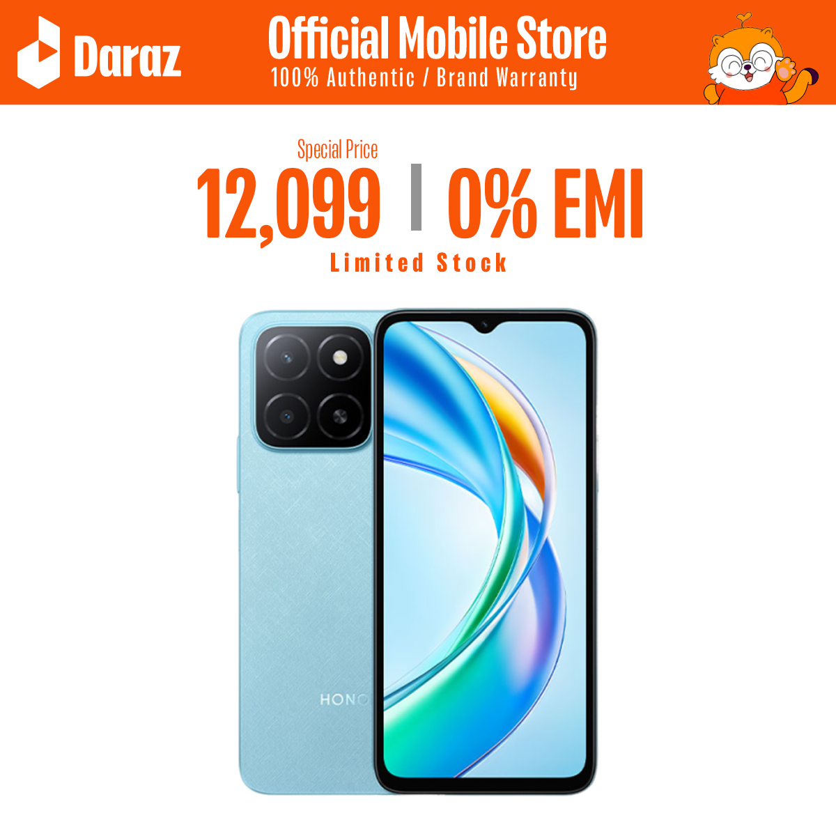 HONOR X5b Plus 8GB(4GB+4GB)GB+128GB Massive Storage 5200mAh Long-lasting Battery 50MP AI Ultra-clear Camera Side Fingerprint Power Button - 1 year warranty