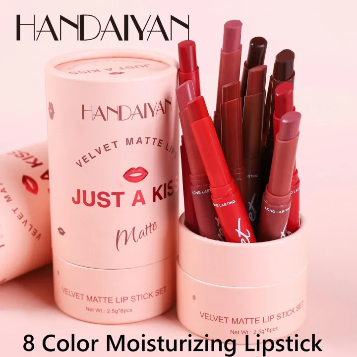 HANDAIYAN%208pcs%20lipstick%20set%20moisturizing%20brightening%20velvet%20matte%20lip%20stick%20set%20-%20Image%202