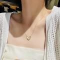 Summer titanium steel love pendant necklace 2022 new women's niche design sense light luxury clavicle chain simple necklace. 