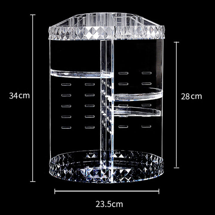 beautiful (6 Layers Adjustable) 34x23.5cm Multi-Function Makeup Organizer 360-Degree Rotating Adjustable Acrylic Cosmetic Storage Box Lipstick Display Case