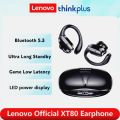 【FUPANG】Lenovo XT80 True Wireless Bluetooth 5.3 Earphones with Button Control Power Noise Earhooks Waterproof Headset. 