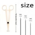60PCS Body Piercing Tool Kit 14G Disposable Professional Body Self Piercing Kits Clamp Gloves Tools Ear Lip Nose Navel Piercings. 