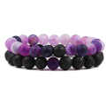 2023 Design Trendy Jewelry Couple Black Yoga Beaded Bracelets Natural Stone Bracelet Set. 