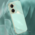 Biruiqu for VIVO Y18 Back Cover Luxury 6D Plating Frame Shiny Bling Phone Pounch Soft Silicone Square Phone Case.