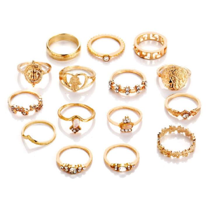 15%20Pcs/Set%20Bohemian%20Midi%20Ring%20Sets%20For%20Women%20-%20Image%204