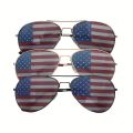 Men's Trendy Metal Frame Sunglasses With American Flag, Prom Party Sunglasses.