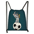 Cool Footbally / Soccerly Print Drawstring Bag Men Fashion Storage Bag Teenager Boy Casual Backpack Travel Bags Bookbag Gift.