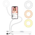 Universal Selfie Ring Light with Flexible Mobile Phone Holder Lazy Bracket Desk Lamp LED Light for Live Stream Office Kitchen. 