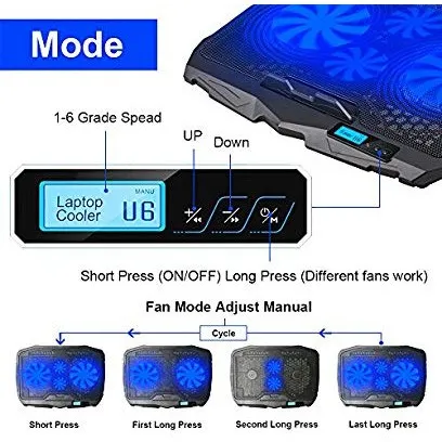 TCLP%20S-18%20Laptop%20Cooling%20Pad%204%20Fans%202%20USB%20Ports%20Air%20Cooler%20Blue%20LED%20Lights%20for%2010-16%20Laptop%20Lindaa%20-%20Image%202