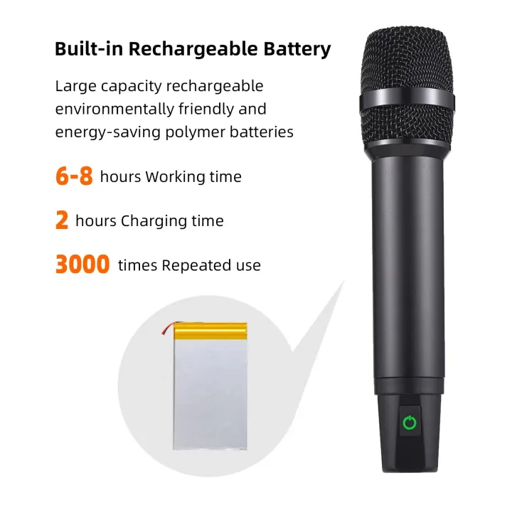Professional%20UHF%20Wireless%20Microphone%20System%20Handheld%20Cordless%20Microphone%20Receiver%20Rechargeable%20Mic%2016%20Channels%20for%20Video%20Live%20-%20Image%203