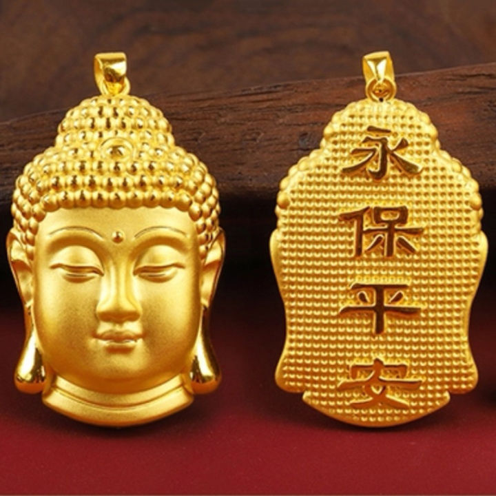 Vietnam%20Shajin%20Buddha%20Head%20Small%20Pendant%20Brass%20gold-plated%20Buddha%20head%20pendant%20black%20rope%20necklace%20for%20men%20and%20women%20-%20Image%203
