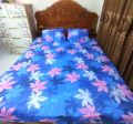 Cotton Fabric Multicolor Print 7 by 7.5 Feet King Size Bedsheet Set with Two Pillow Cover.