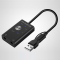 USB Audio Sound Card Adapter Aluminum Alloy Professional Converter for Laptop Headset PC Speaker. 