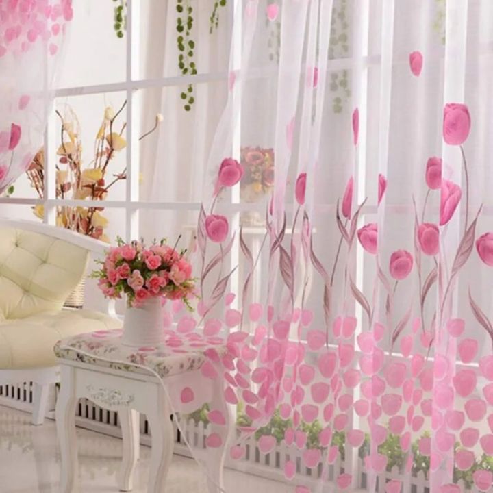 1PC%20Colorful%20Pink%20Tulip%20Sheer%20Curtains%20Voile%20Tulle%20For%20Living%20Room%20Bedroom%20Window%20Treatment%20Screening%20Drapes%20Home%20Decoration%20-%20Image%204