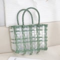 Fashionable Plastic Woven Vegetable Basket Bag New Single Shoulder Handbag.