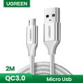 UGREEN Micro USB Cable Nylon Braided Fast Quick Charger QC 3.0 Cable USB to Micro USB 2.0 fast charging Cord for Samsung Huawei Xiaomi Oppo Vivo LG Nexus Nokia Android Phone PS4 Xbox One Controller Black-Intl Tablet USB Cable Wire. 