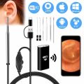 USB Otoscope-Ear Endoscope Diameter Visu Waterproof HD Ear Camera with Ear Tool and 6 Adjustable LED Lights for -Android and Windows. 